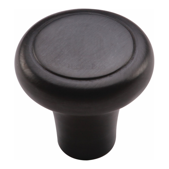 C3990 32-BKMT • 32 x 14 x 30mm • Matt Black • Heritage Brass Flat Faced Bun Cabinet Knob